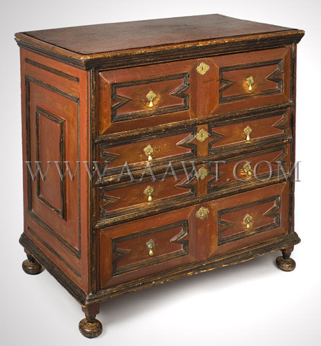 A JOINED CHEST-OF-DRAWERS
BOSTON
1690-1700, entire view